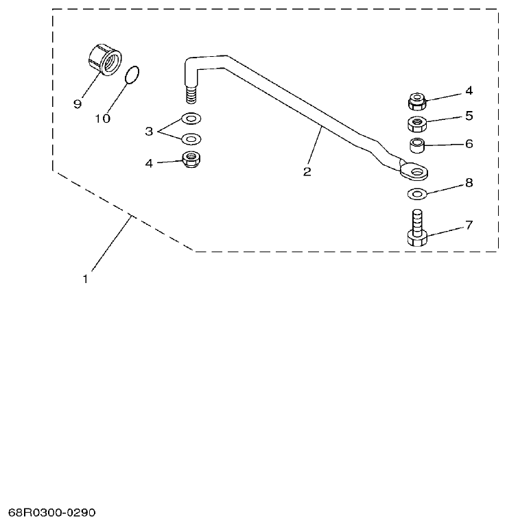 Yamaha F6A, F6B, F8C STEERING GUIDE parts diagram